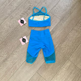 Kandi Kouture, Mesh Detail Biker Shorts Set in Electric Blue, CM Child 5/6