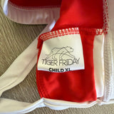 Tiger Friday, Echo Crop Top in Cherry Ice Red White, CXL Child 10/12