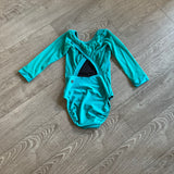 Five Dancewear, Mesh Sleeves Turquoise Blue Leotard, PA Women's 0/2
