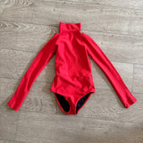 Five Dancewear, Long Sleeves With Mesh Leotard in Red, YM Child 5/6 - Final Sale
