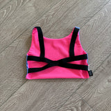 Tiger Friday, Sage Reversible Crop Top in Hot Punk Pink and Periwinkle Blue, CL Child 8/10 - Final Sale