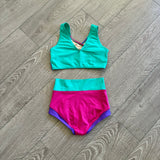 Kandi Kouture, Tri-Color Set in Teal Purple Pink, CL Child 7/8 - Final Sale