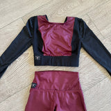 Kandi Kouture, Black and Wine Red Pant Set, CM 5/6 - Final Sale