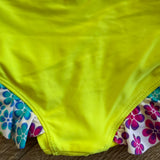 Kandi Kouture, Vintage Ruffle Set in Floral Mesh Neon Yellow, CM Child 5/6 - Final Sale