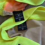 Kandi Kouture, Vintage Ruffle Set in Floral Mesh Neon Yellow, CM Child 5/6 - Final Sale