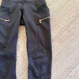 Jo+Jax, Mesh Detail Black Joggers with Gold Zippers, YS Child 5/7 - Final Sale