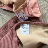 Five Dancewear, Ribbed Crop Top and Booty Briefs Set in Mauve Pink, YM Child 5/6 - Final Sale