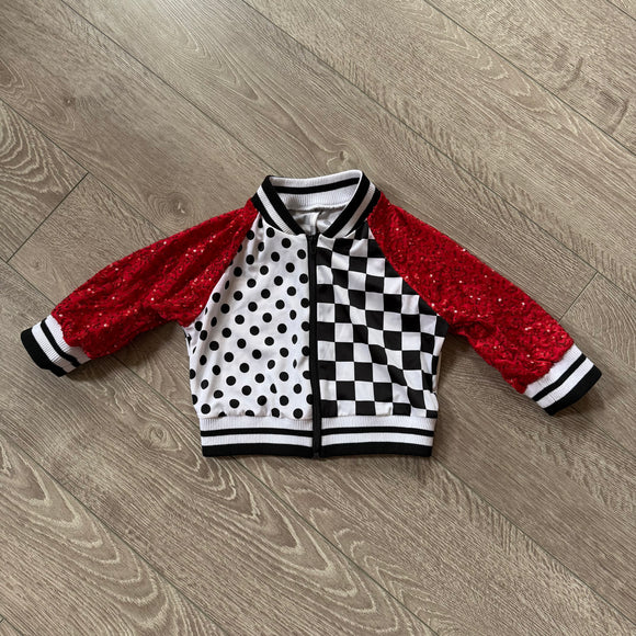 Weissman, Red Sequin Checkered Hip Hop Jacket, CM Child 8/10 - Final Sale