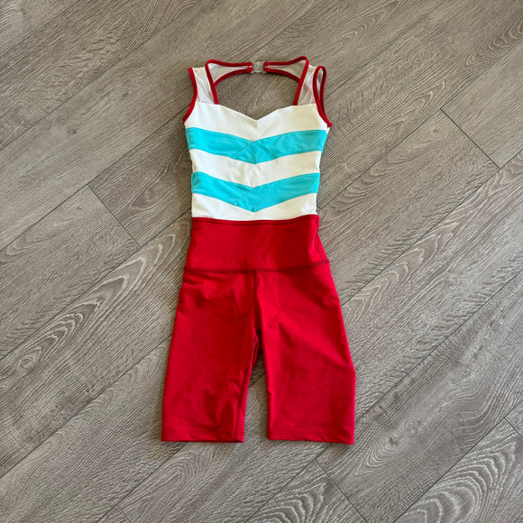 Tiger Friday, Wings Jumpsuit in Ada Red Blue White, CXL Child 10/12