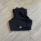 Werk Dancewear, Ribbed Crop Top in Black, YXL Child 10/12