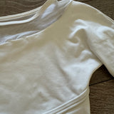 Bodywrappers, One Mesh Sleeve White Crop Top, Child 12/14 - Final Sale