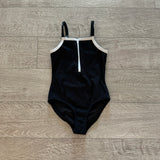 Oh La La, Lilly K Front Zip Open Back Leotard in Black, CM Child 8/10 - Final Sale