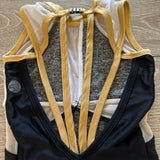 Dancewear, Premiere Leotard in Black White and Gold Trim, YM Child 5/6 - Final Sale