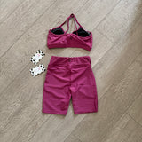 Oh La La, Twist Top and Biker Shorts in Wine Red, CL Child 12