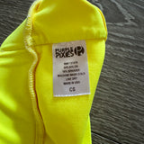 Purple Pixies, Olivia Ruffle Top in Neon Yellow, CS Child 6/7