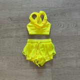 Purple Pixies, Fame Shorts in Neon Yellow, CS Child 6/7