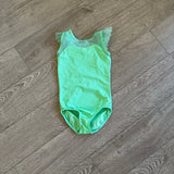 BalTogs, Mesh Ruffle Sleeve Leotard in Mint Green, CM Child 8 - Final Sale