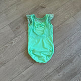 BalTogs, Mesh Ruffle Sleeve Leotard in Mint Green, CM Child 8 - Final Sale