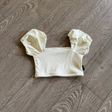 Tiger Friday, Ever After Crop Top in Ivory White, CS Child 5/6