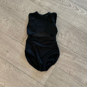 Five Dancewear, Black Mesh Geo Leotard in Black, YM Child 5/6 - Final Sale