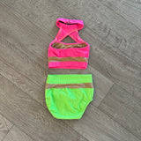 Gemma Belle, Neon Pink Top and Neon Green Brief Set, Child 6 - Final Sale