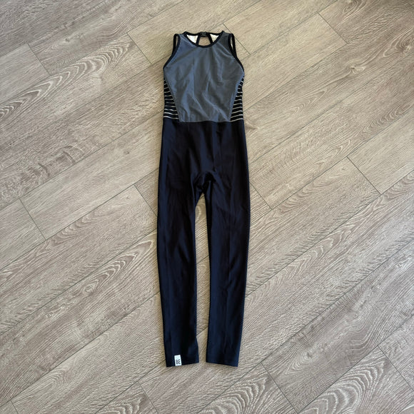 SimplyBE, BEaligned Unitard in Grey and Black, YL Child 10 - Final Sale