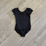 Danskin, Basic Short Sleeves Black Leotard, Child 7/8 - Final Sale