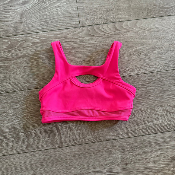 Five Dancewear, Mesh Detail Crop Top in Hot Pink, YL Child 7/8 - Final Sale