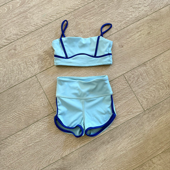 Tiger Friday, Finn Crop Top and Shorts Set in Sky Blue, CS Child 5/6 - Final Sale