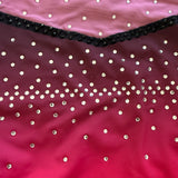 Lila Chelene, Black Red Ombre Gymnastics Leotard with Crystals, Child 9/10 - Final Sale