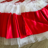 Curtain Call, Christmas Candy Cane Red White Tutu Dress with Matching Bow, Child 5/6