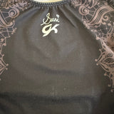 GK Elite, Suni Lee Open Back Black Swirl Leotard, CM Child 7/8 - Final Sale