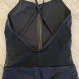 Baltogs, Open Back Mesh Detail Leotard in Black, CI Child 6/7 - Final Sale