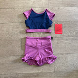 Tiger Friday, Short & Sweet Crop Top in Purple Plume, CXL Child 10/12