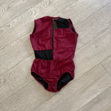 LA Dance Designs, Jo Leotard in Maroon Red and Black Mesh, AS Women's 2/4