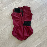 LA Dance Designs, Jo Leotard in Maroon Red and Black Mesh, AS Women's 2/4