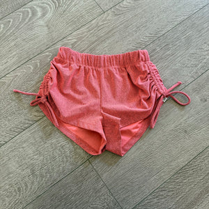 Five Dancewear, Airbrush High Tied Shorts in Coral Peach, YL Child 7/8