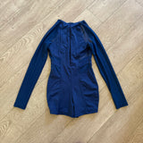 Balera, Mesh Long Sleeves Biketard in Navy Blue, AS