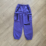 Pocket Cargo Hip Hop Jogger Pants in Purple with Black Trim, Child 8