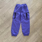 Pocket Cargo Hip Hop Jogger Pants in Purple with Black Trim, Child 8