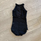 Five Dancewear, Open Back Mesh Detail Leotard in Black, Child 8/9 - Final Sale