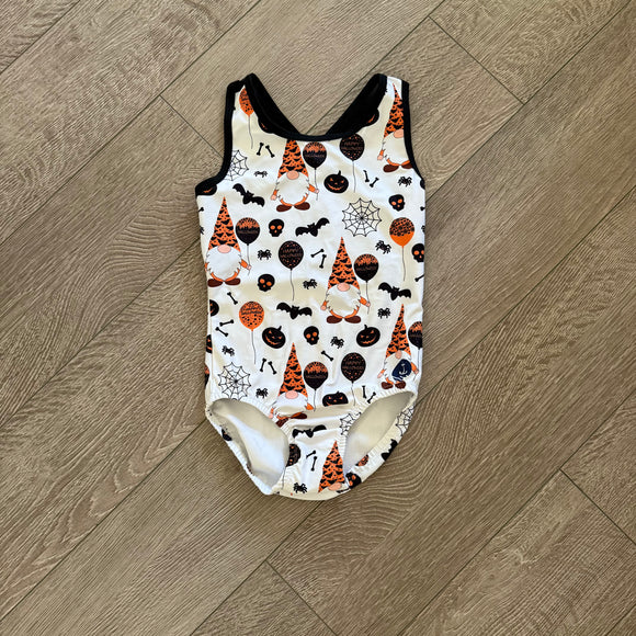 Anchor Activewear, Mesh Back Halloween Bats and Skulls Leotard, CM Child 6/8 - Final Sale