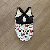 Anchor Activewear, Mesh Back Halloween Bats and Skulls Leotard, CM Child 6/8 - Final Sale