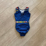 SG Gymnastics, Navy Blue Leotard with Crystals, CM Child 6/8 - Final Sale