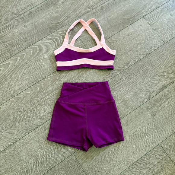 Tiger Friday, Blade Bra and Hot Cross Shorties in Pink Purple, CL Child 8/10 - Final Sale