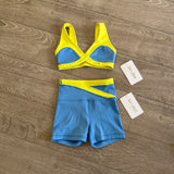 Jo+Jax, Evolution Top and Shorts Set in Blue Yellow, YM Child 8/10