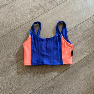 Tiger Friday, Radiance Duchess Crop Top in Thunderbird Blue, CM Child 6/8