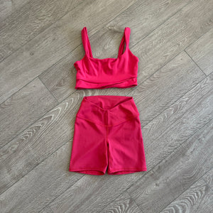 Five Dancewear, Powerpulse Bra and Perfect Shorts in Cherry Pink, AS Women's 2/4