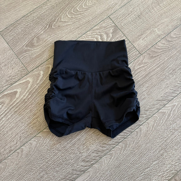 Werk Dancewear, Cinched Side Shorts in Black, YL Child 8/10