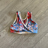 Five Dancewear, Blue Floral Cross Over Top, YXL 8/10 - Final Sale